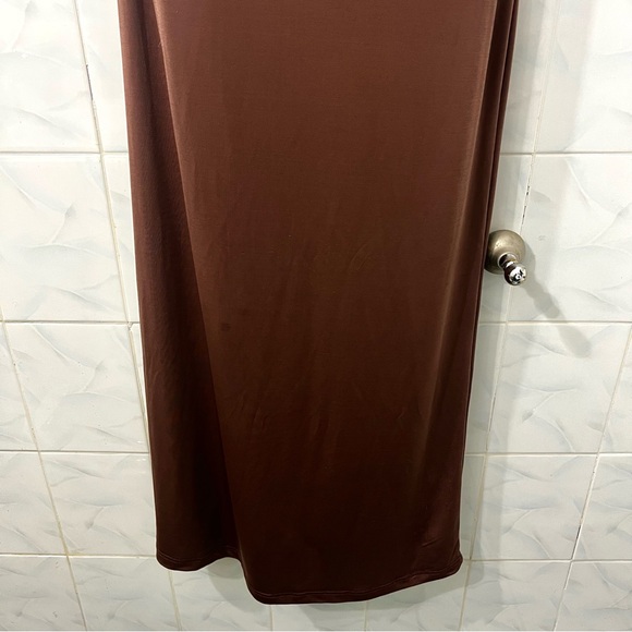 Womens Sheer Satin Slinky Slip Dress Small Minimalist Y2K Earthy Dark Feminine - Picture 6 of 13